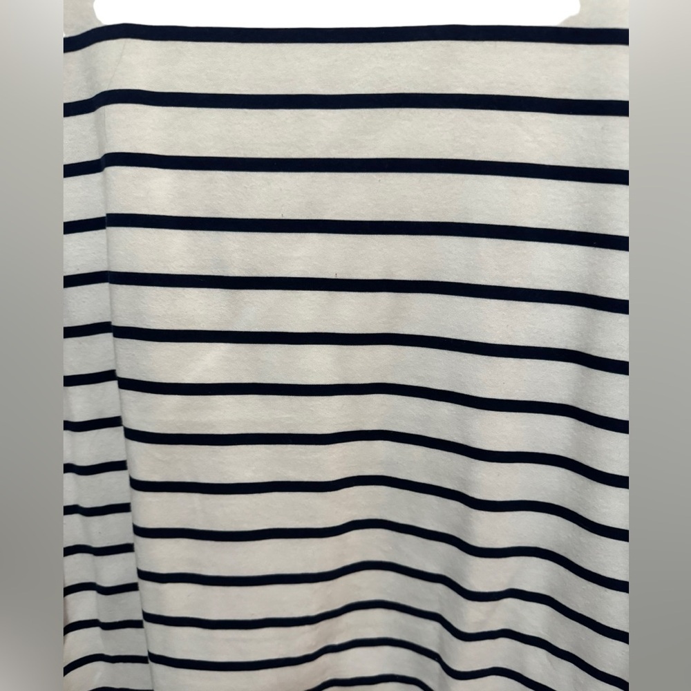 Croft & Barrow - white / Black stripes Cotton boat neck top - Size PXL - Picture 3 of 4